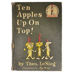 1961 First Edition TEN APPLES UP ON TOP Dr Seuss Theo. LeSieg VINTAGE Book Club